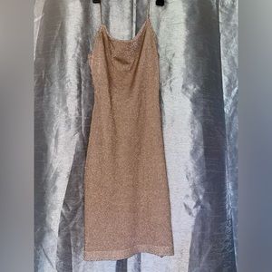 Fashion Nova Shimmer Rose Gold XS Dress